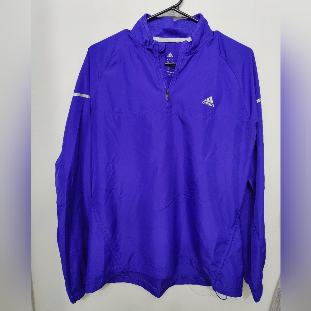 Adidas running quarter zip climaproof blue size L